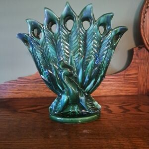 Royal Haeger Emerald Green Swan Vase R453